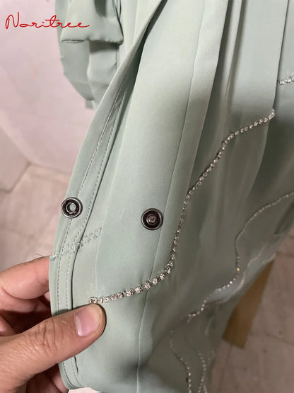 Hand made diamond beading Ramadan Eid Muslim dress long abayas robe fancy maxi French stylish modest Islamic wy1368 G1665