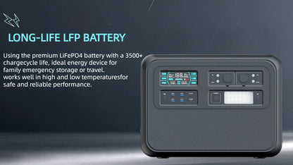 2400W 2000Wh Portable Power Station LiFePO4 battery UPS for power outages Pure Sine Wave 220 230V 50Hz Зарядна станція