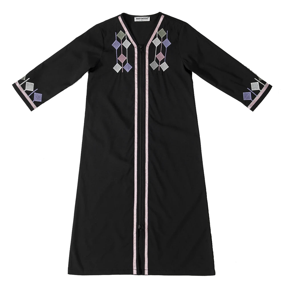 Kids Muslim Girls Abaya Prayer Long Maxi Dress Turkey Kaftan Arab Robe Dubai Islam Morocco Eid Party Ramadan Holiday Gown Caftan