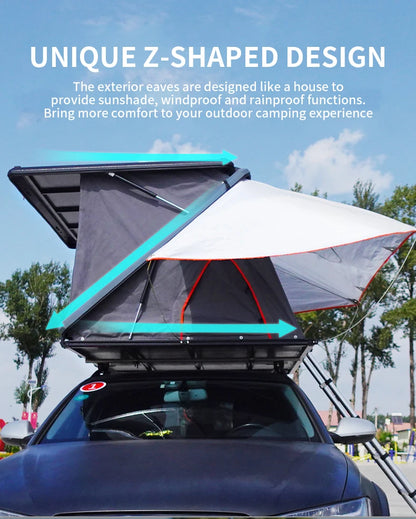 Z Shaped Camping Roof Tent Aluminum Hard Shell Rooftop Tent Outdoor Car Rooftop Tents Offroad Outdoor Camping