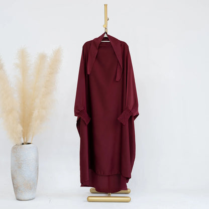 Muslim Child Jilbab Prayer Dress Hijab Hooded Abaya Ramadan Eid Islamic Clothing Dubai Saudi Black Robe Kids Modest Dresses