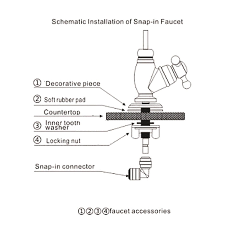 2024 New Water Purifier Drinking Water Faucet Single Hole Sink Faucet Drinking Water Faucet with Fittings 1/4-in Tube Faucet Tap