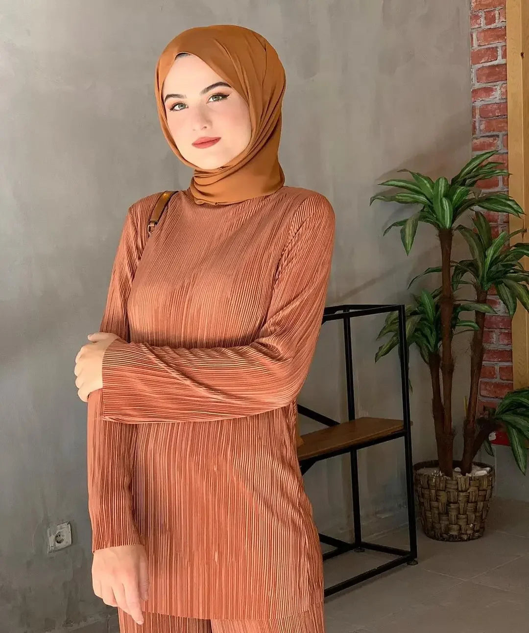 Muslim Sets Women Ramadan Abaya Turkey Dubai Hijab Two Piece Suits Prayer Dress Wide Leg Pants Jilbab Khimar Islamic Clothing