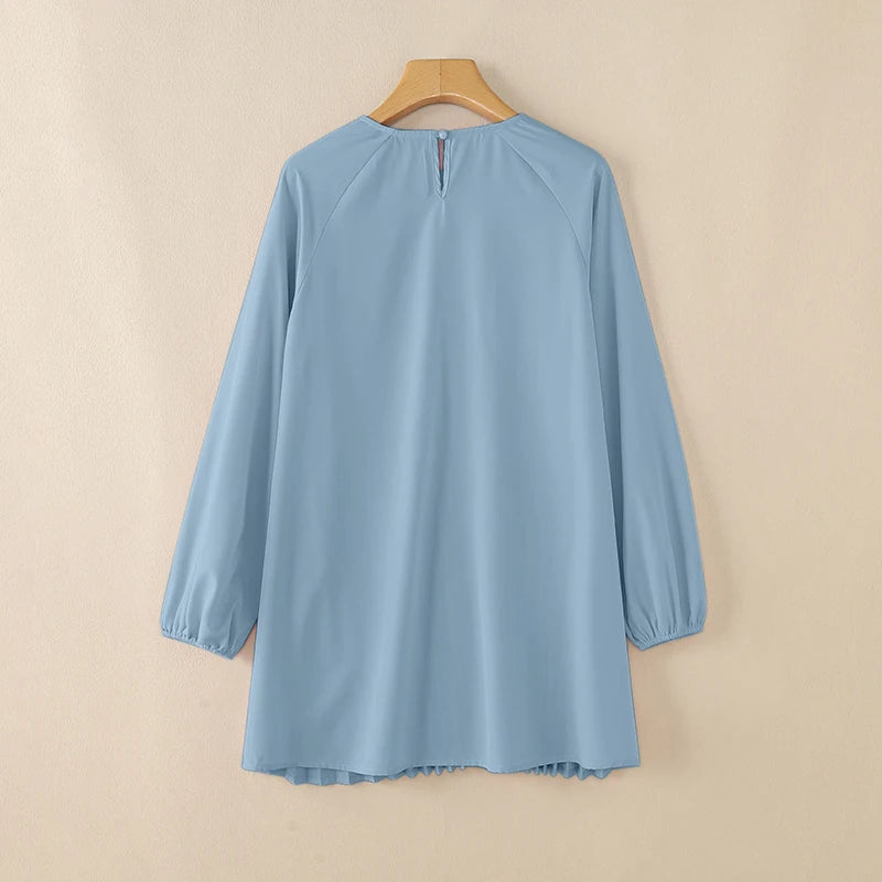 Fashion Women Long Sleeve Pleated Tops ZANZEA Autumn Muslim Blouse Long Shirt Ramadan Abaya Turkey Kaftan Solid IsIamic Clothing