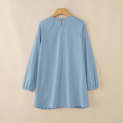 Fashion Women Long Sleeve Pleated Tops ZANZEA Autumn Muslim Blouse Long Shirt Ramadan Abaya Turkey Kaftan Solid IsIamic Clothing
