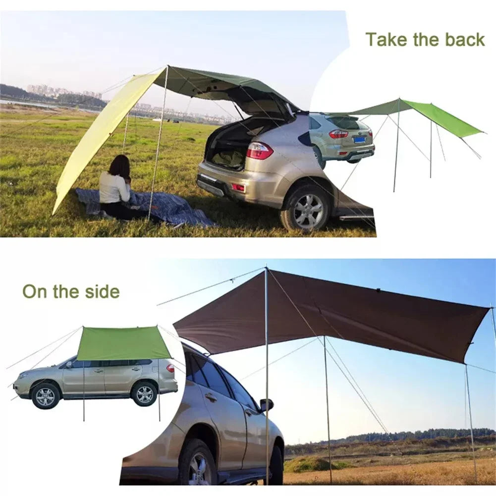 300x150cm Car Side Awning Rooftop Tent Waterproof Side Tent For Outdoor Camping Awning Sun Canopy Sunshade Campervan Waterproof