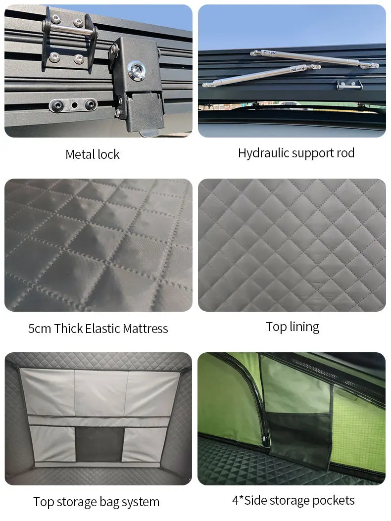 China New Fashion Design Tent Rooftop 4WD New Style Aluminum Z-shape hard shell roof top tent For 4x4 Offroad Camping