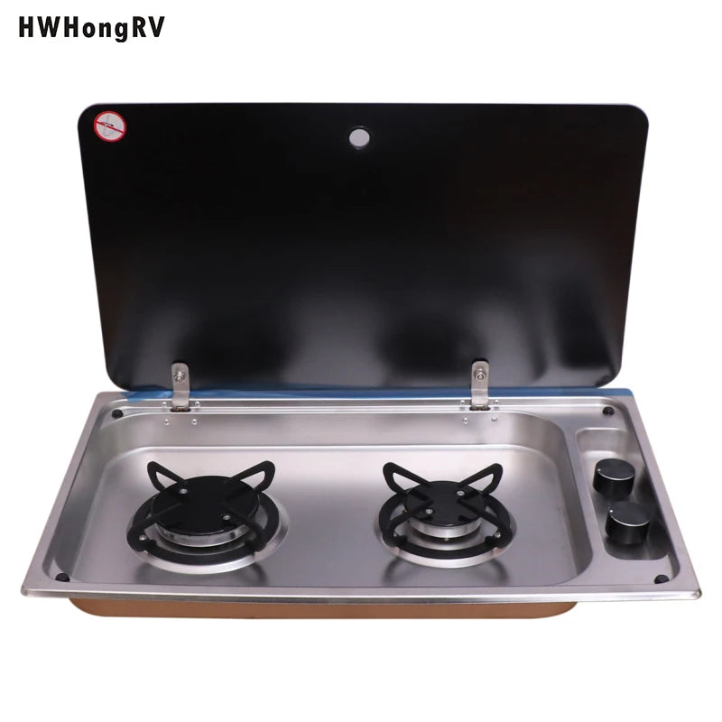 High Quality Hwhongrv Wholesale RV SINK and Burner Cooktop Stove Hob Combo  for Caravan Camper Boat Yachet