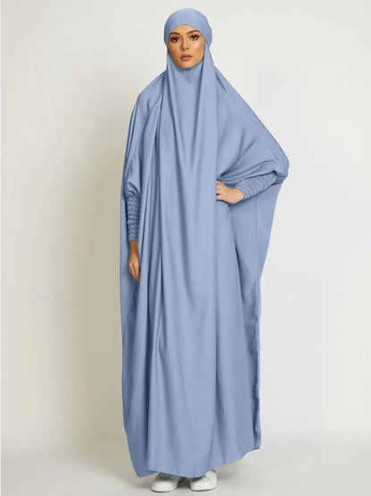 Muslim Women Jilbab Prayer Dress Hijab Hooded Abaya Ramadan Eid Islamic Clothing Dubai Saudi Black Robe Turkish Modes Dresses
