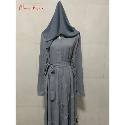 Hand made diamond beading Ramadan Eid Muslim dress long abayas robe fancy maxi French stylish modest Islamic wy1368 G1665