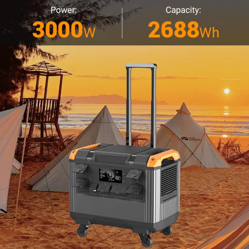 Power Stations 3000W 2688Wh Support Outdoor Camping Solar Generator Ac Home Generator 2000W 1000W Lifepo4 Battery UPS Function