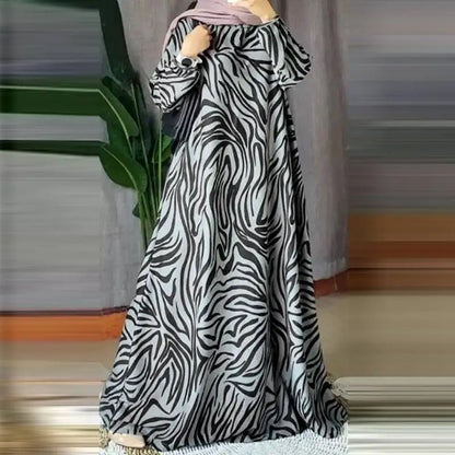 ZANZEA Women Vintage Floral Printed Muslim Dresses Fashion Long Sleeve Casual Maxi Dress Islamic Clothing Abaya Vestido Kaftan