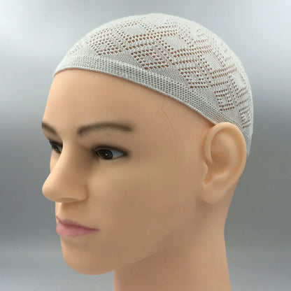 Islamic Clothing Mesh Muslim Hat for Prayer Jewish Winter for Men Hui Worship Kufi Knitted Cap Solid Color Saudi Arabic