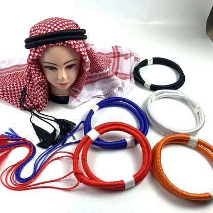 1Pcs Islamic Clothing Headwear Rope Muslim Man Saudi Arabic Dubai Headrope Desert Accessories Black Egal Shemagh Shawl