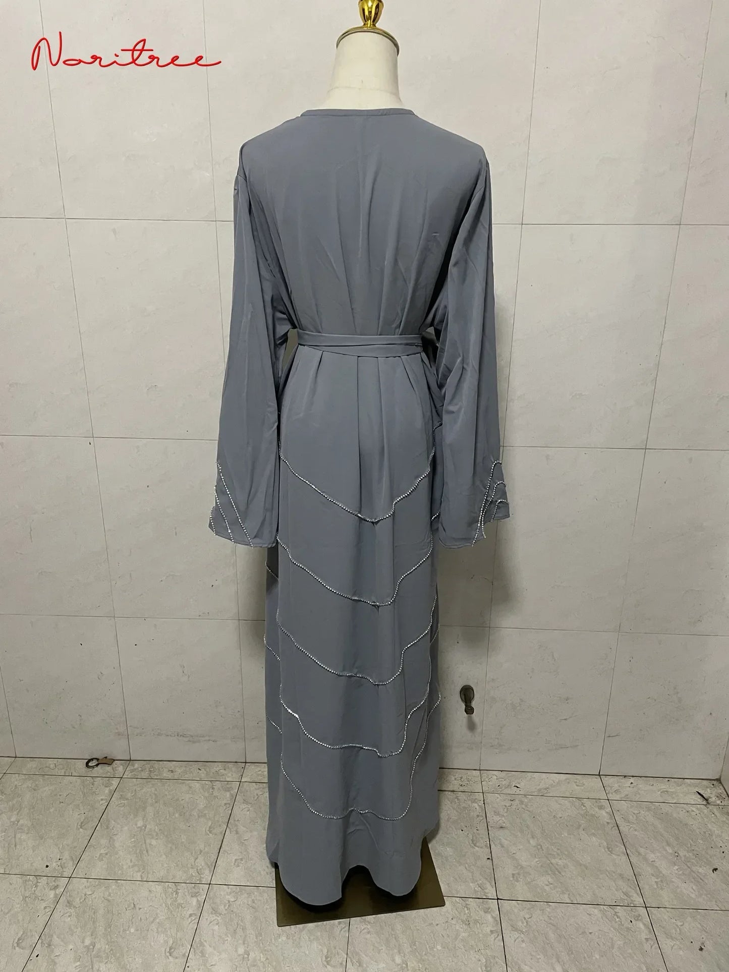 Hand made diamond beading Ramadan Eid Muslim dress long abayas robe fancy maxi French stylish modest Islamic wy1368 G1665