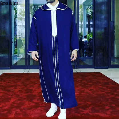 New 2025 Islam Muslim Men Clothing Loose Jubba Thobe Abaya Tenue Musulmane Pour Homme Caftan Islamic Robes Pakistan Arabia Dress