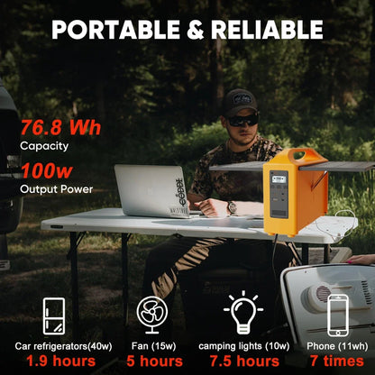 100W Portable Power Station 100V/220V Solar Power Generator UPS Charging Stations Outdoor Emergency Power Bank LED For Camping
