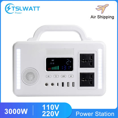 Portable Power Station 300W Solar Generator 110V 220V Outdoor Emergency Energy Charging Station Pure Sine Wave for Camping Home