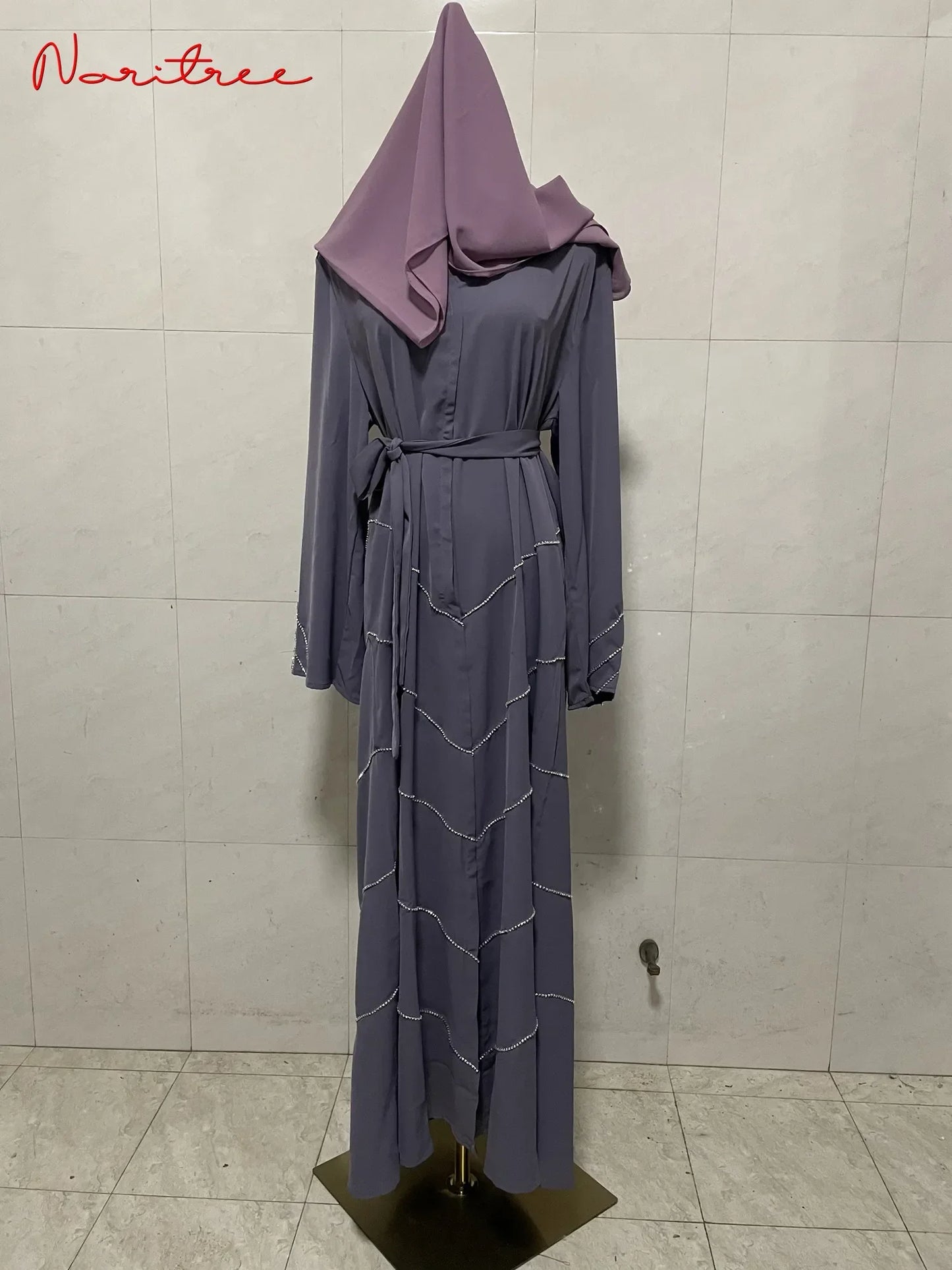 Hand made diamond beading Ramadan Eid Muslim dress long abayas robe fancy maxi French stylish modest Islamic wy1368 G1665