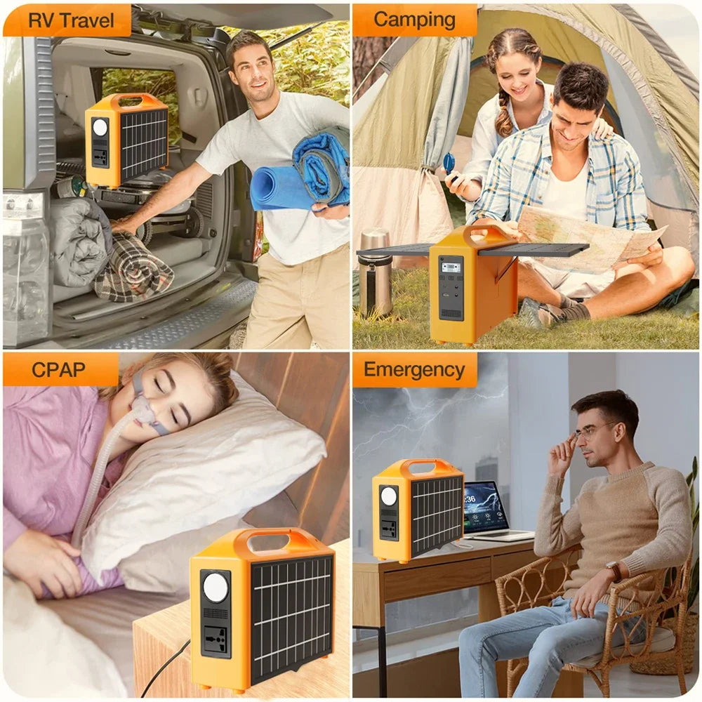 100W Portable Power Station 100V/220V Solar Power Generator UPS Charging Stations Outdoor Emergency Power Bank LED For Camping