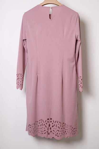 2024 Women Muslim Abaya Sets Fashion Hollow Out Long Sleeve Dreess and Pants Two Pieces Women Islamic Clothing Arab Dubai Kaftan