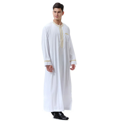 Muslim islamic Clothing Men Jubba Thobe print zipper Kimono Long Robe Saudi Musulman Wear abaya caftan Islam Dubai Arab Dressing