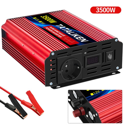 1600W/2200W/3000W/4000W  Pure Sine Wave Inverter DC 12V/24V to AC 220V 50hz Power Inverter Charger Converter Adapter EU Socket