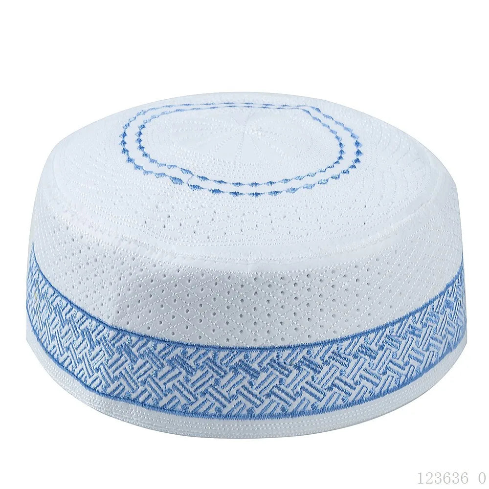 Muslim Men Prayer Hat Cotton Embroidery Islam Men's Arabia Indian Hats Islamic Clothing Accessories Arab Middle East Caps