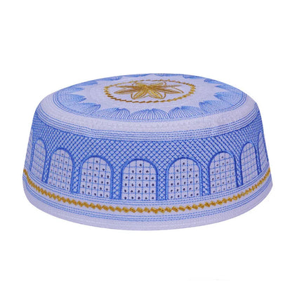 Saudi High-Quality Arabia Style Islamic Round Cap Embroidery Hat Muslim Men Headwear Abaya Prayer Caps Headscarf Clothing Turban