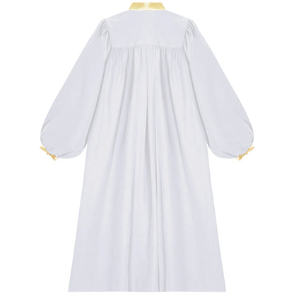 Deluxe Choir Robe For Church Boys Girls Long Sleeve Metallic Contrast Zipper Worship Dance Stained Glass Robe Muslim Arabic Thob