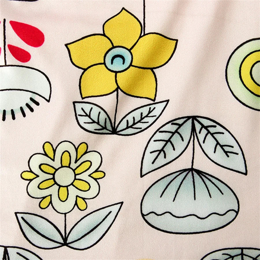 Floral Muslim Girls Prayer Dress Hijab Abaya Robe Arab Dubai Children Ramadan Set Kids Kaftan Headscarf Islamic Eid Gown Jilbab