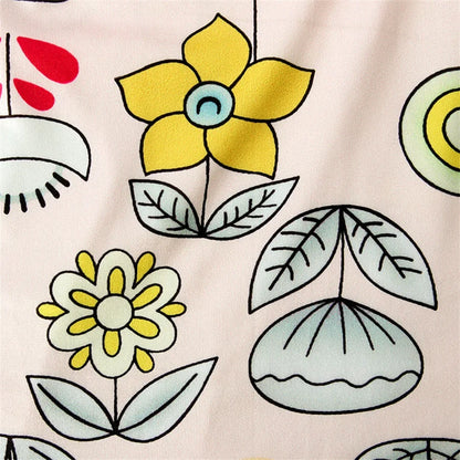 Floral Muslim Girls Prayer Dress Hijab Abaya Robe Arab Dubai Children Ramadan Set Kids Kaftan Headscarf Islamic Eid Gown Jilbab