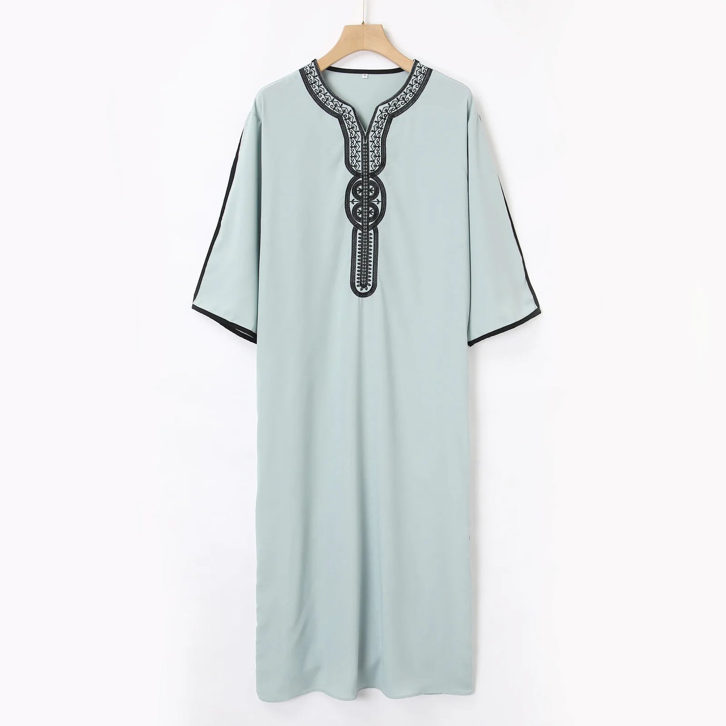 New 2025 Men Arab Muslim Fashion Islamic Clothing Men Embroidered Jubba Thobes Homme Moroccan Kaftan Eid Prayer Long Robe Dress