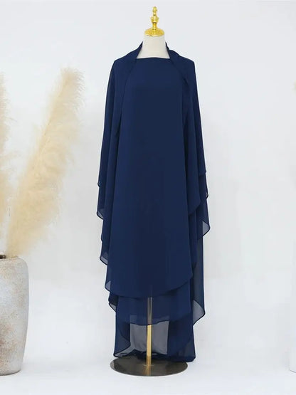 Ramadan Eid Dubai Chiffon Niqab Maxi Khimar Abaya Damen Islam Muslim Hijab Dress Abayas For Women Kebaya Hijabs Femme Musulmane