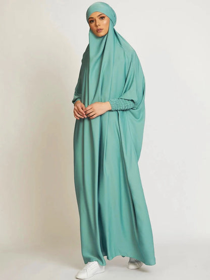 Muslim Women Jilbab Prayer Dress Hijab Hooded Abaya Ramadan Eid Islamic Clothing Dubai Saudi Black Robe Turkish Modes Dresses