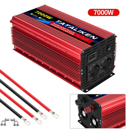 1600W/2200W/3000W/4000W  Pure Sine Wave Inverter DC 12V/24V to AC 220V 50hz Power Inverter Charger Converter Adapter EU Socket