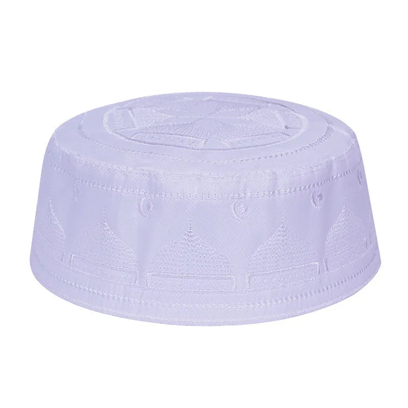 Saudi High-Quality Arabia Style Islamic Round Cap Embroidery Hat Muslim Men Headwear Abaya Prayer Caps Headscarf Clothing Turban