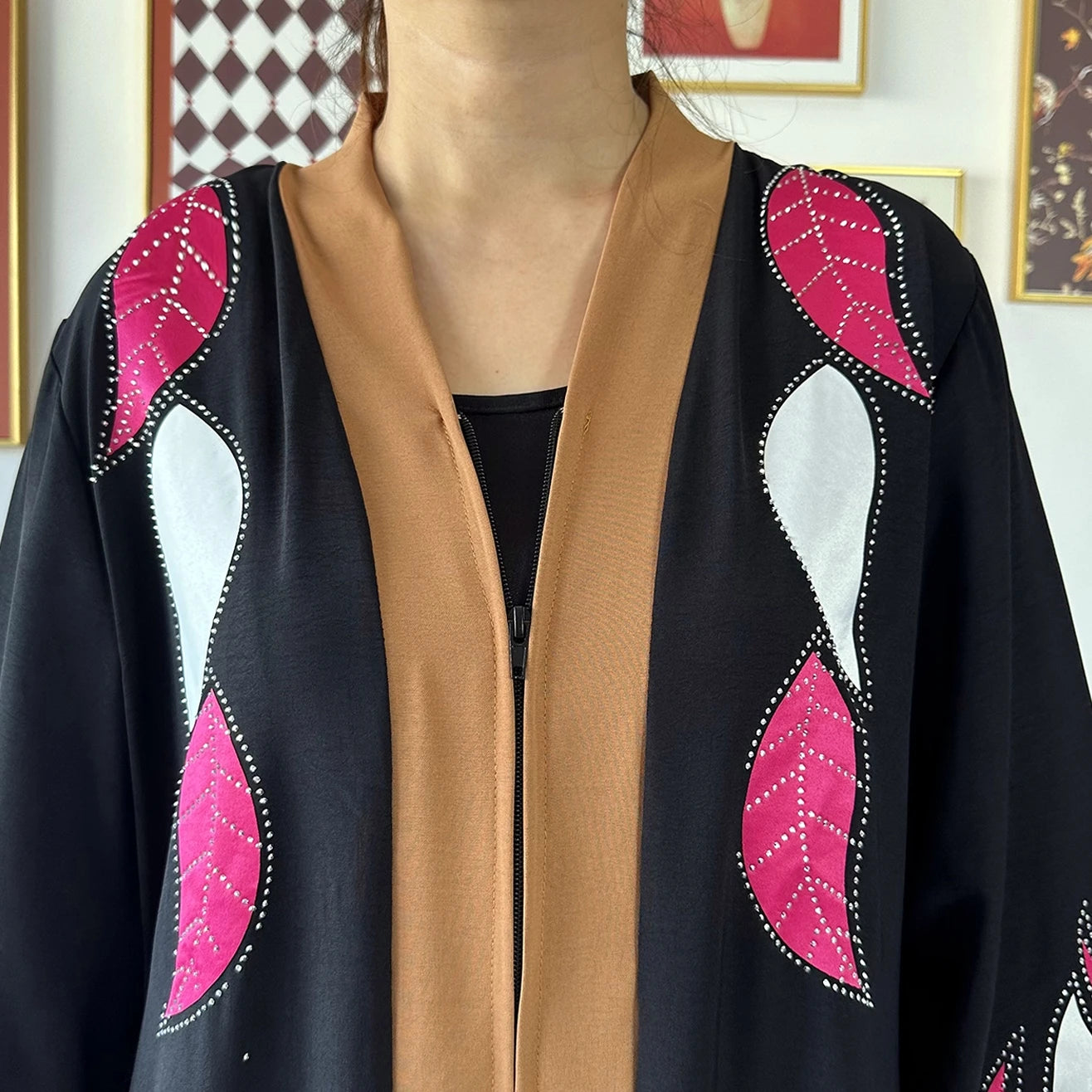 High Grade Fabric Women Party Dress Chiffon Open Abaya Muslim Women Dress Islamic Clothing Cardigan Abaya Women Muslim Dress