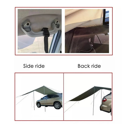 300x150cm Car Side Awning Rooftop Tent Waterproof Side Tent For Outdoor Camping Awning Sun Canopy Sunshade Campervan Waterproof