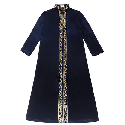 Ramadan Muslim Men Velvet Jubba Thobe Warm Kaftan Islam Clothing Eid Saudi Arabic Robe Thoub Thawb Dubai Abaya Dress Gown Abayas