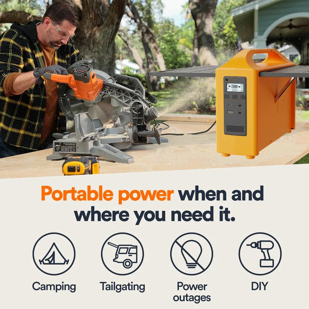 100W Portable Power Station 100V/220V Solar Power Generator UPS Charging Stations Outdoor Emergency Power Bank LED For Camping