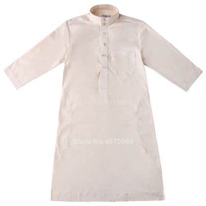 Muslim Robe Teenager Kids Saudi Arabia Pakistan Boy Thobe Middle East Full Sleeve Jubba Islamic Clothing Men Party Thobe Kaftan