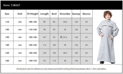 Muslim Arab Jubba Boys Robe Kids Abayas Kaftan Islamic Clothing Long Sleeve Thobe Middle East Teenage Clothing Ramadan Dress Eid