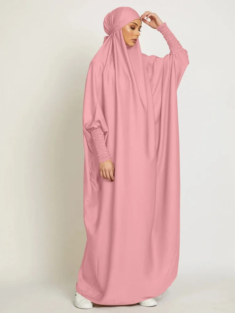 Muslim Women Jilbab Prayer Dress Hijab Hooded Abaya Ramadan Eid Islamic Clothing Dubai Saudi Black Robe Turkish Modes Dresses