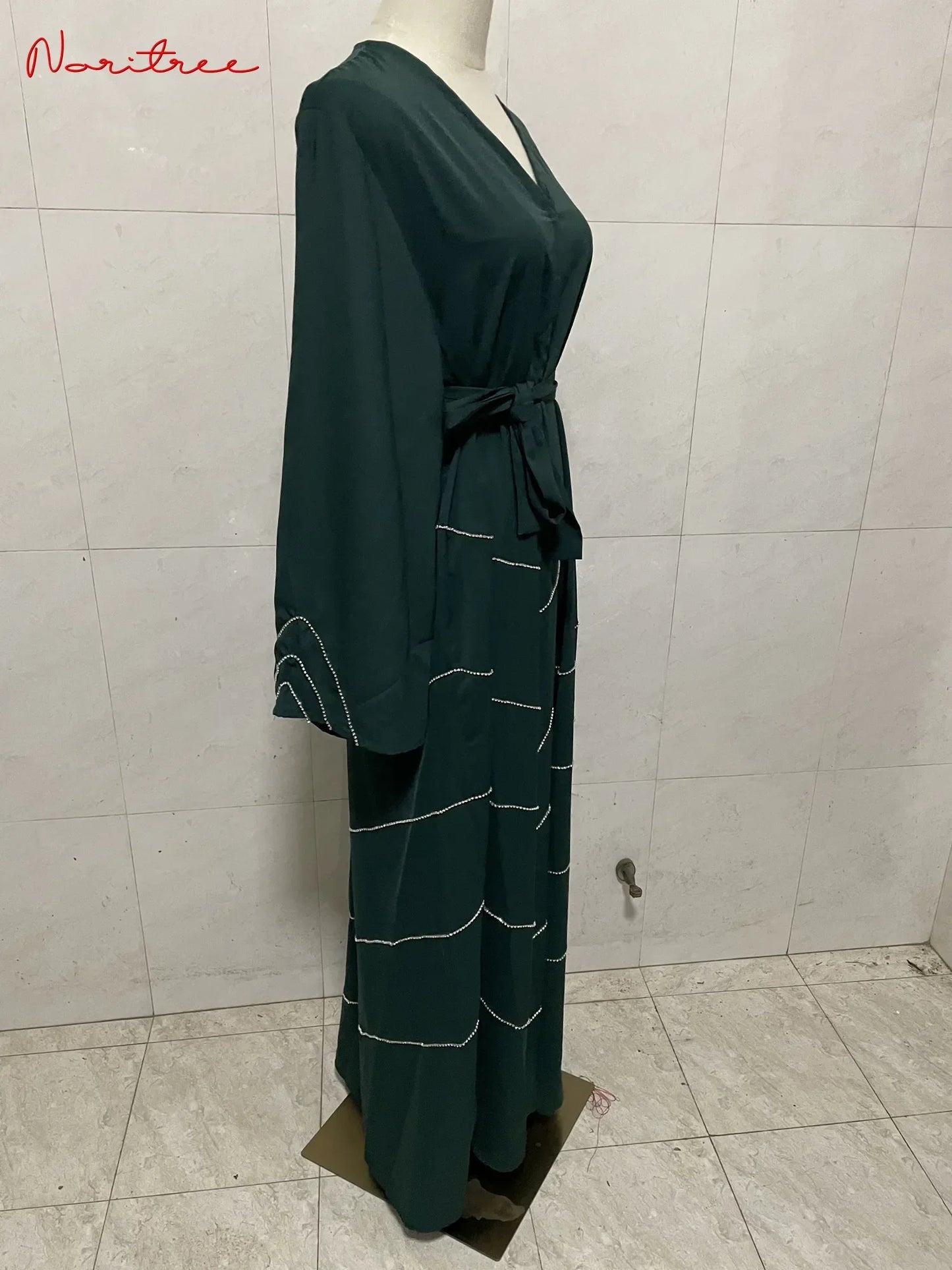 Hand made diamond beading Ramadan Eid Muslim dress long abayas robe fancy maxi French stylish modest Islamic wy1368 G1665