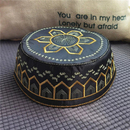 New Muslim Men Prayer Hats Cotton Embroidery Leisure Saudi Arabia Islamic Hat muslim turban Jewish Cap Men Headscarf Clothing