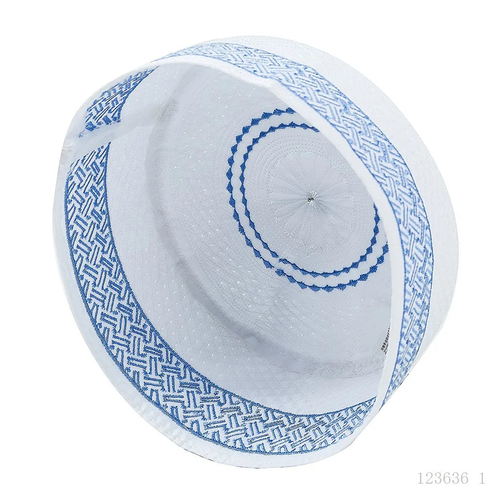Muslim Men Prayer Hat Cotton Embroidery Islam Men's Arabia Indian Hats Islamic Clothing Accessories Arab Middle East Caps