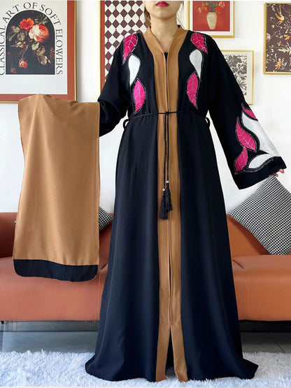 High Grade Fabric Women Party Dress Chiffon Open Abaya Muslim Women Dress Islamic Clothing Cardigan Abaya Women Muslim Dress