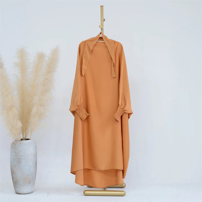Muslim Women Kids Girls Hijab Dress Eid Overhead Hooded Abaya Mom & Daughter Abayas Khimar Islamic Prayer Garment Dresses Robe