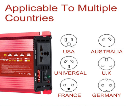 pure sine wave inverter 12V to 220V 1600W 2200W 3000W 4000W DC to AC voltage converter 12 220 mini-car power supply